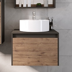 Grossman Тумба с раковиной Смарт 60 подвесная веллингтон/графит – фотография-3